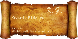Krauth Flóra névjegykártya